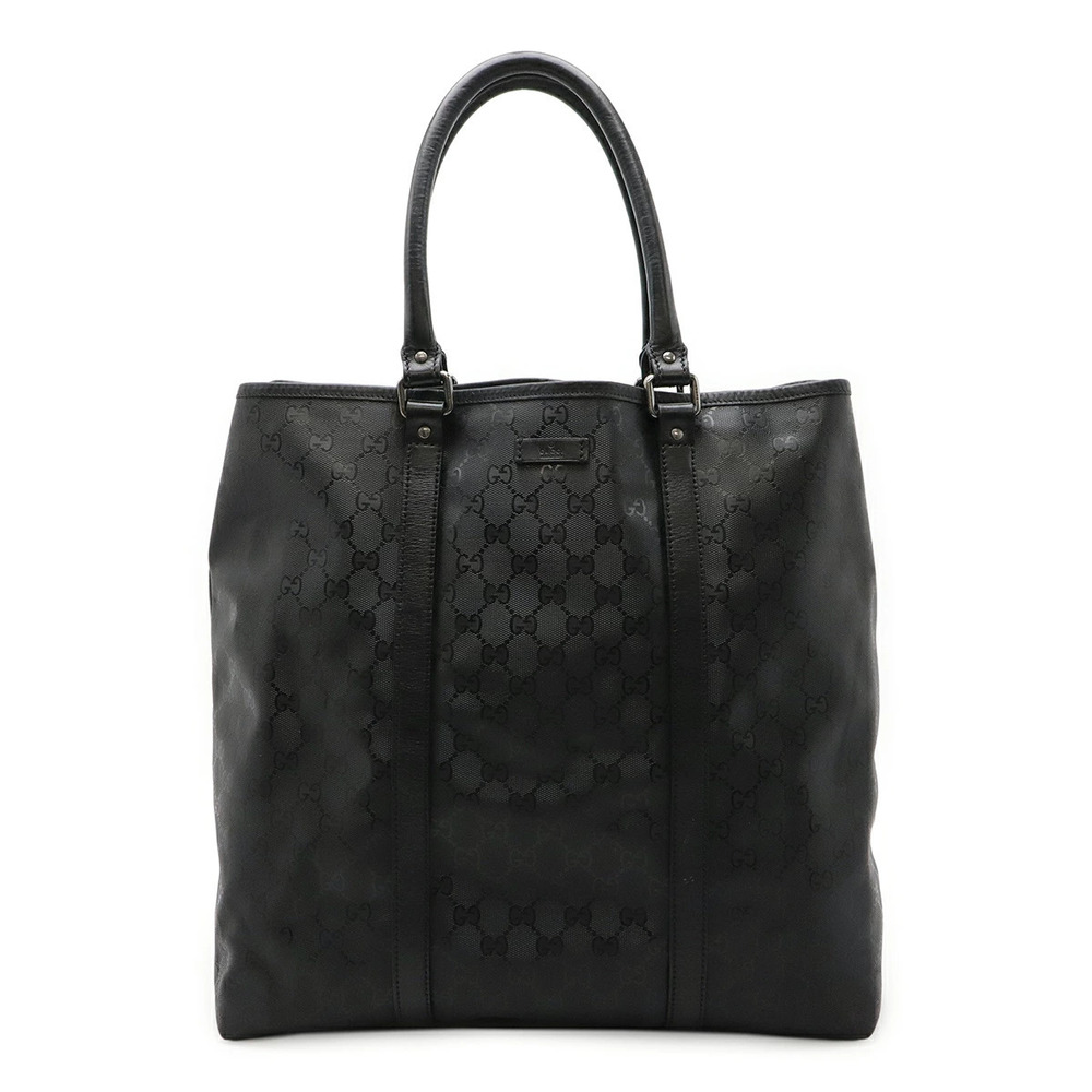 Gucci GG Imprime Tote Bag Shoulder Hobo Leather Black